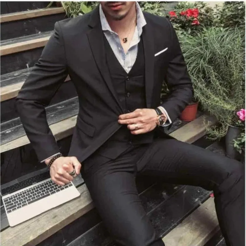 3-Piece Suit Jacket Trouser Vest Menswear