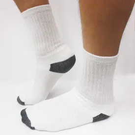 4 Pairs Mens Crew Sport Socks Cotton Calf Cushioned Old School Tube White 9-11