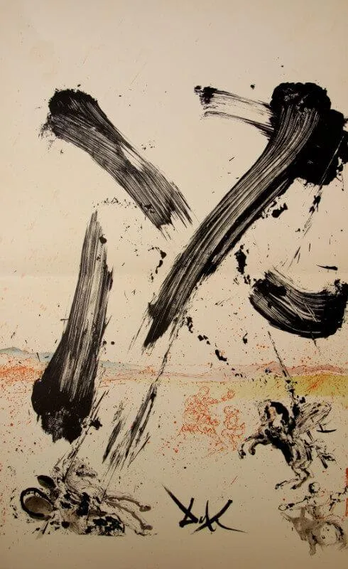 Attack On The Windmills - Lithograph From The Catalog of the Graphic Works by Salvador Dali - Life Size Posters