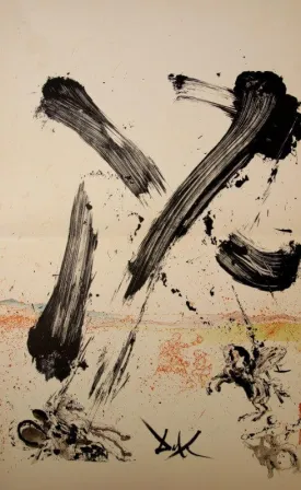 Attack On The Windmills - Lithograph From The Catalog of the Graphic Works by Salvador Dali - Life Size Posters