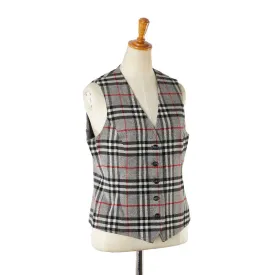 Burberry Nova Check Wool Vest Gray Multicolor