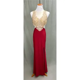 Camille la Vie burgundy and gold dress, size 0
