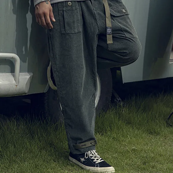 Corduroy Casual Straight-leg Baggy Trousers