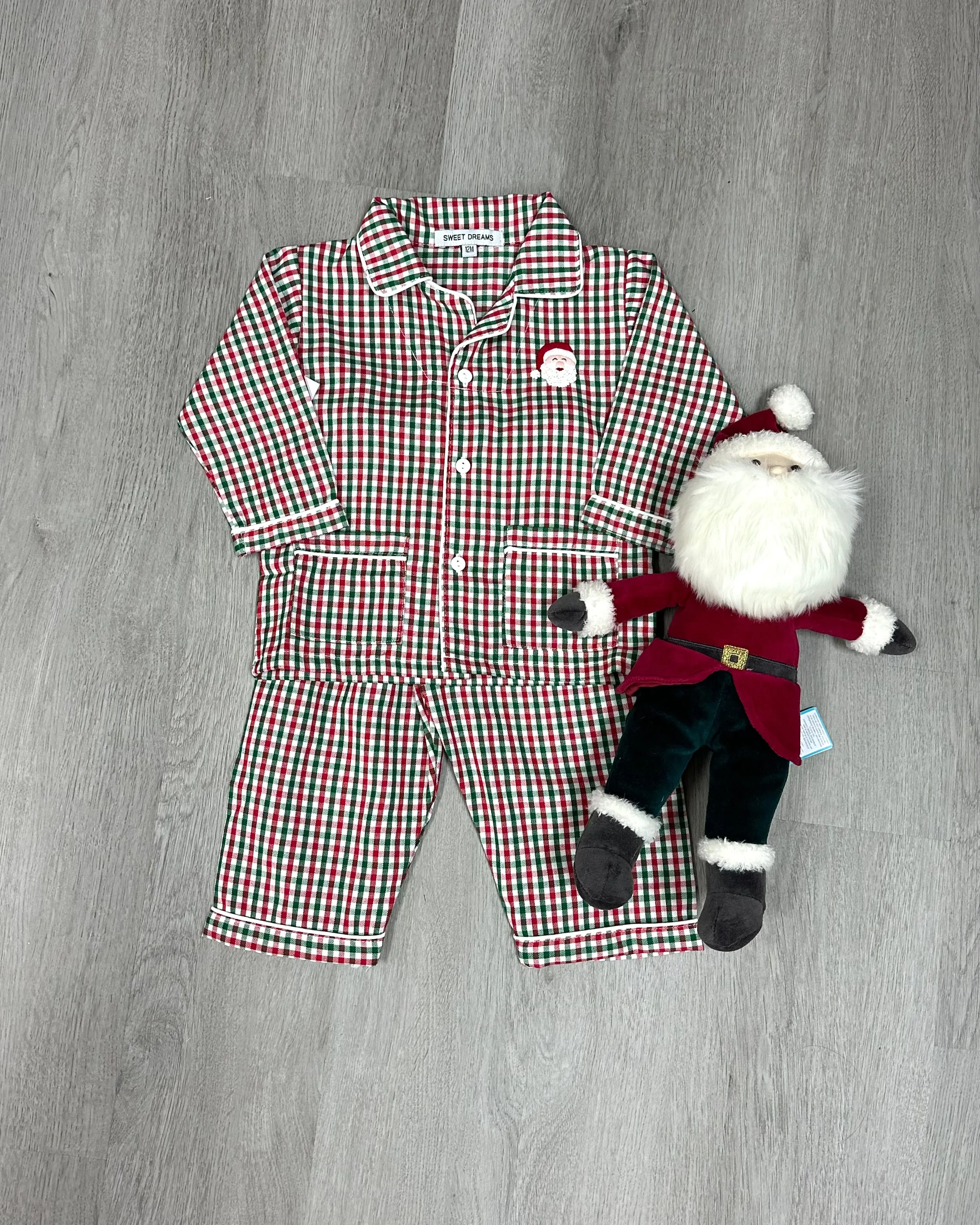 Embroidered Santa Pajamas