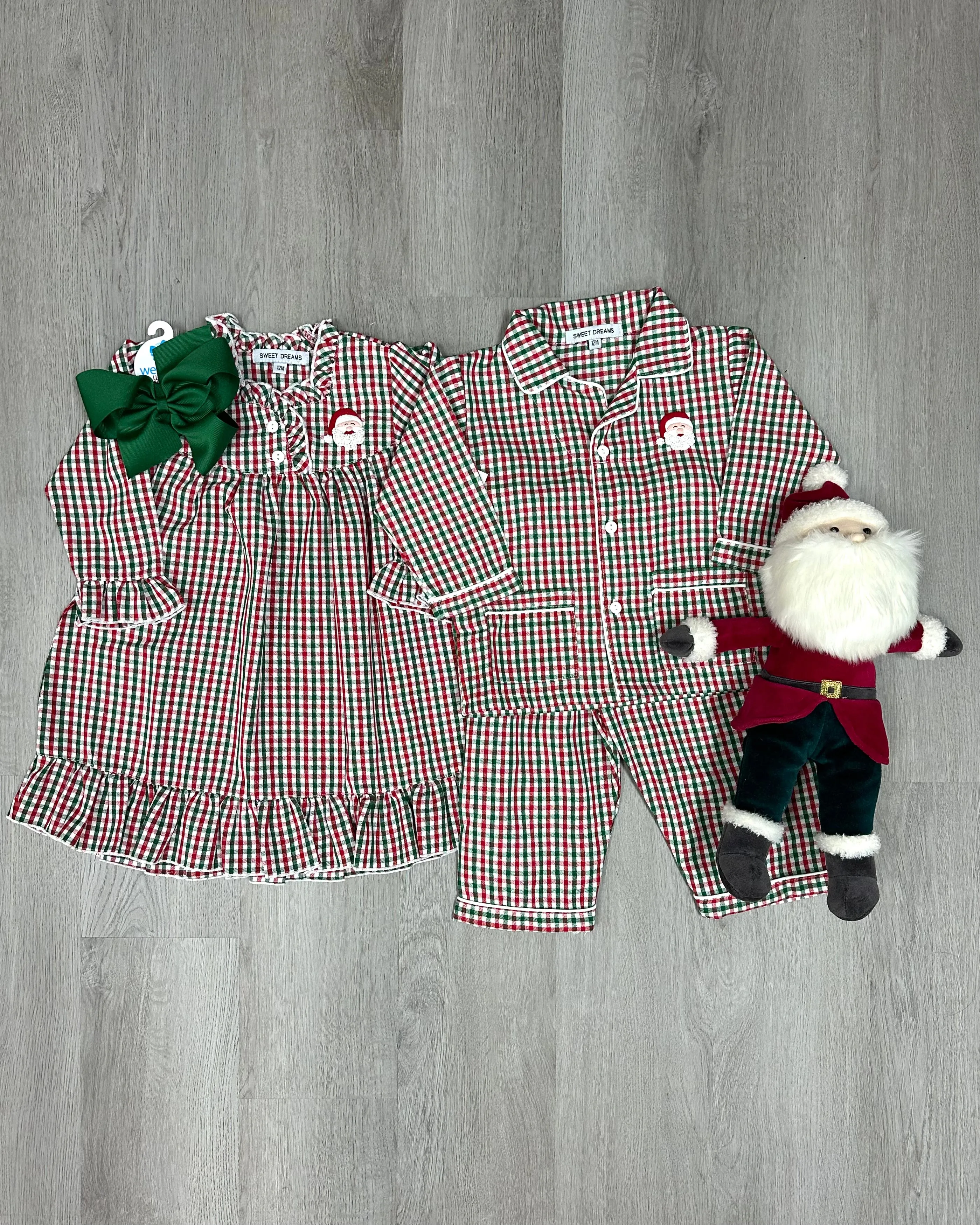 Embroidered Santa Pajamas