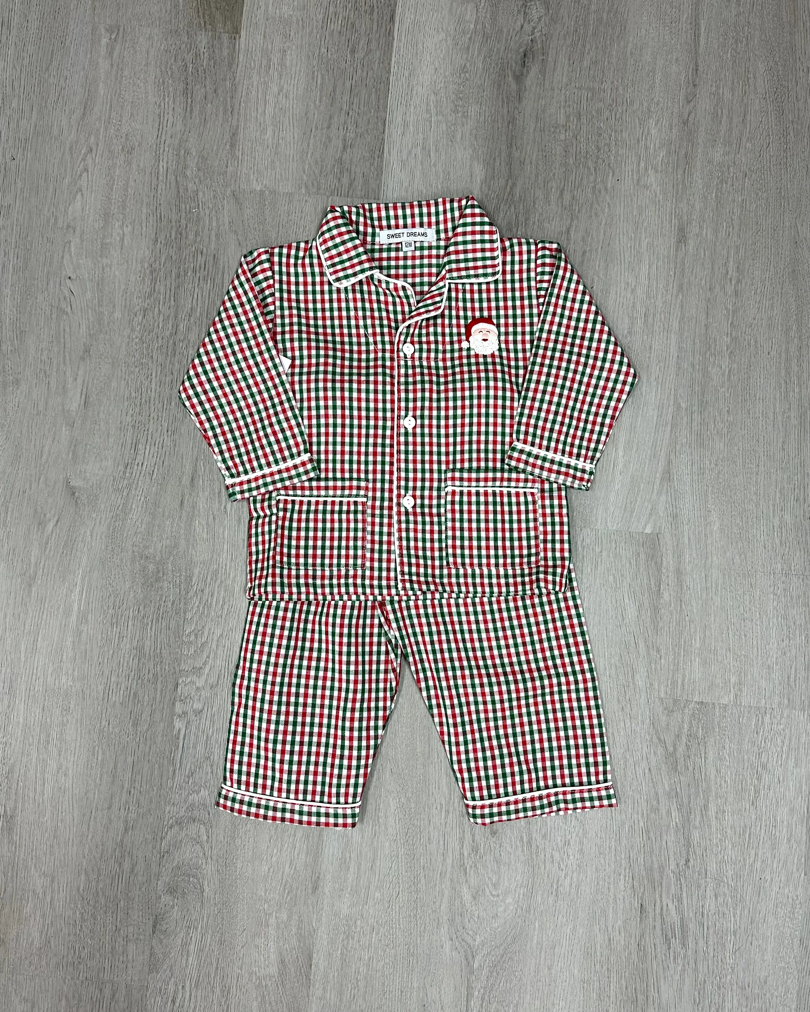 Embroidered Santa Pajamas