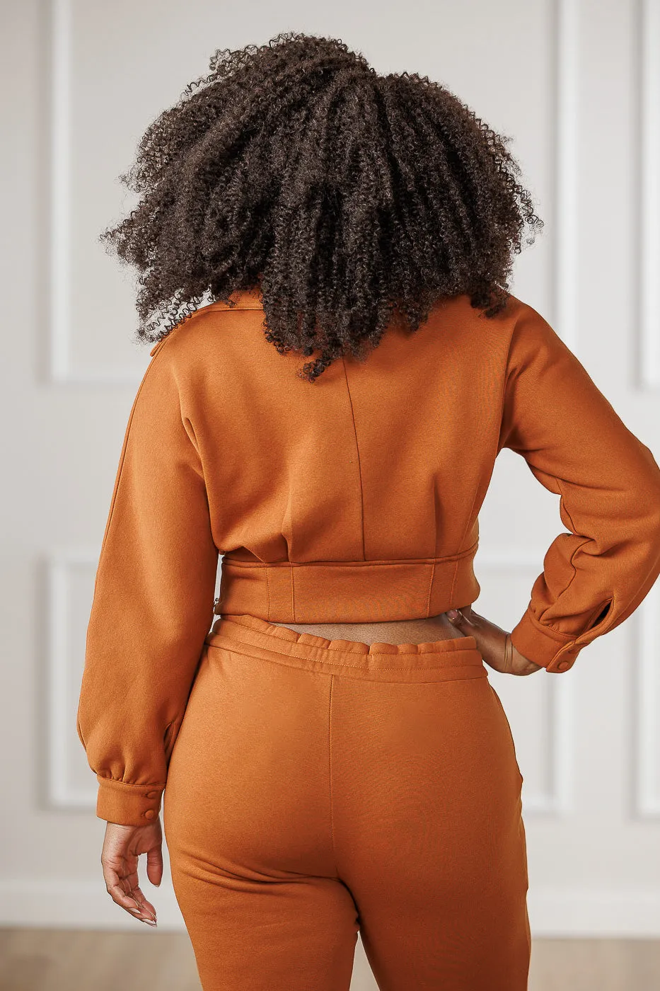 FINAL SALE - Mirah Pleated Surplice Top - Cognac