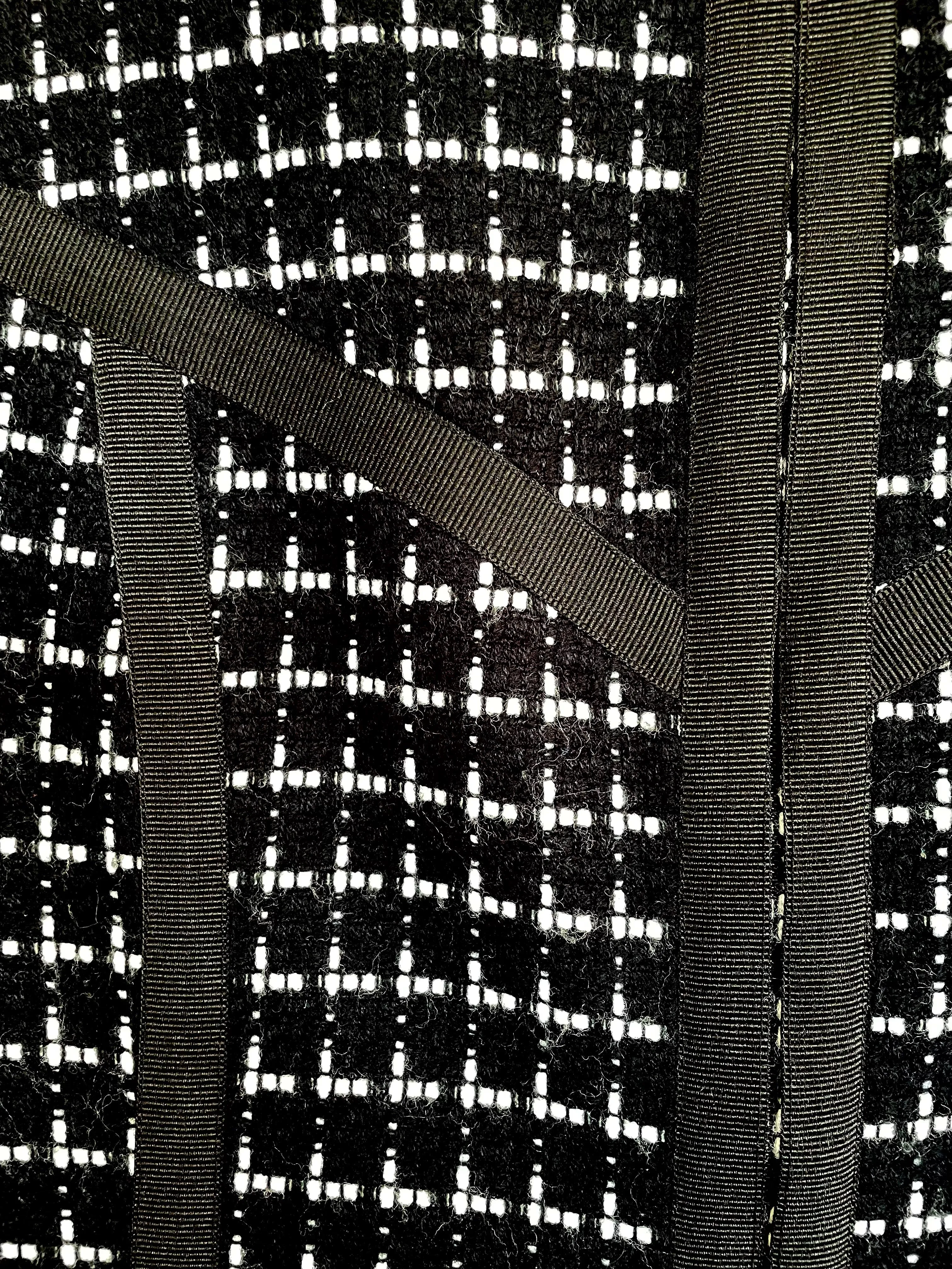 FRANCESCA MAMMOLITI Women's B&W boucle check suit with band collar, 8