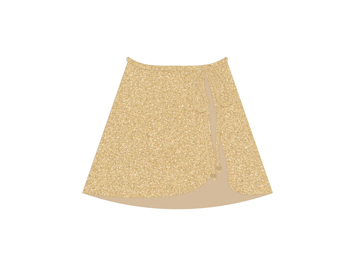 Gold-dust Shimmer Wrap Skirt
