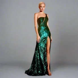 LaDivine evergreen sequin dress, size 4