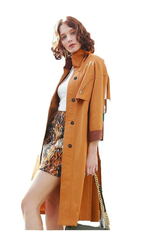 Limited edition hem brown animal paint print short skirt