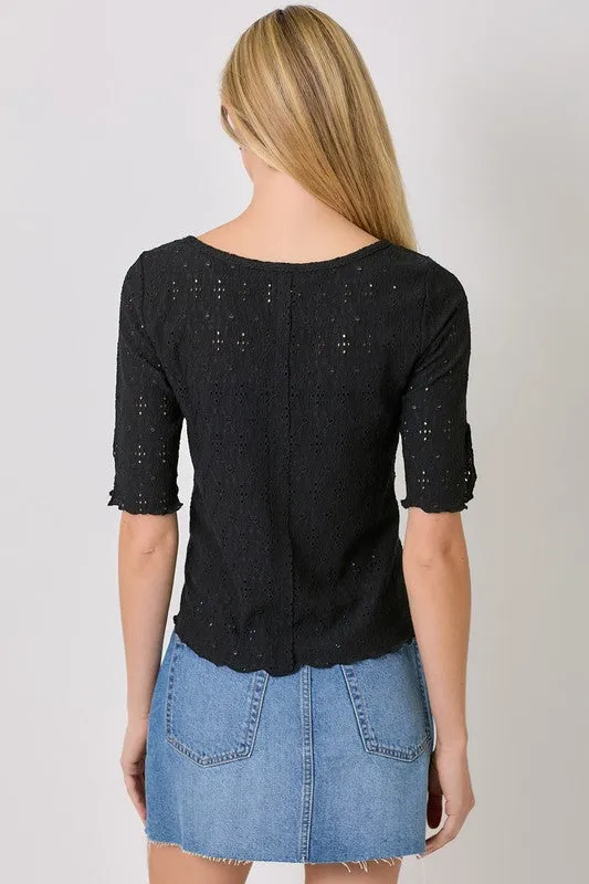 Livia Eyelet Top