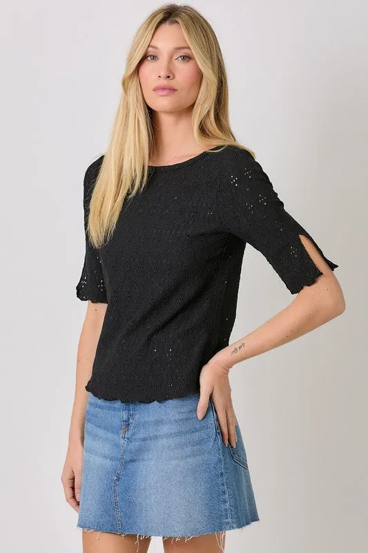 Livia Eyelet Top