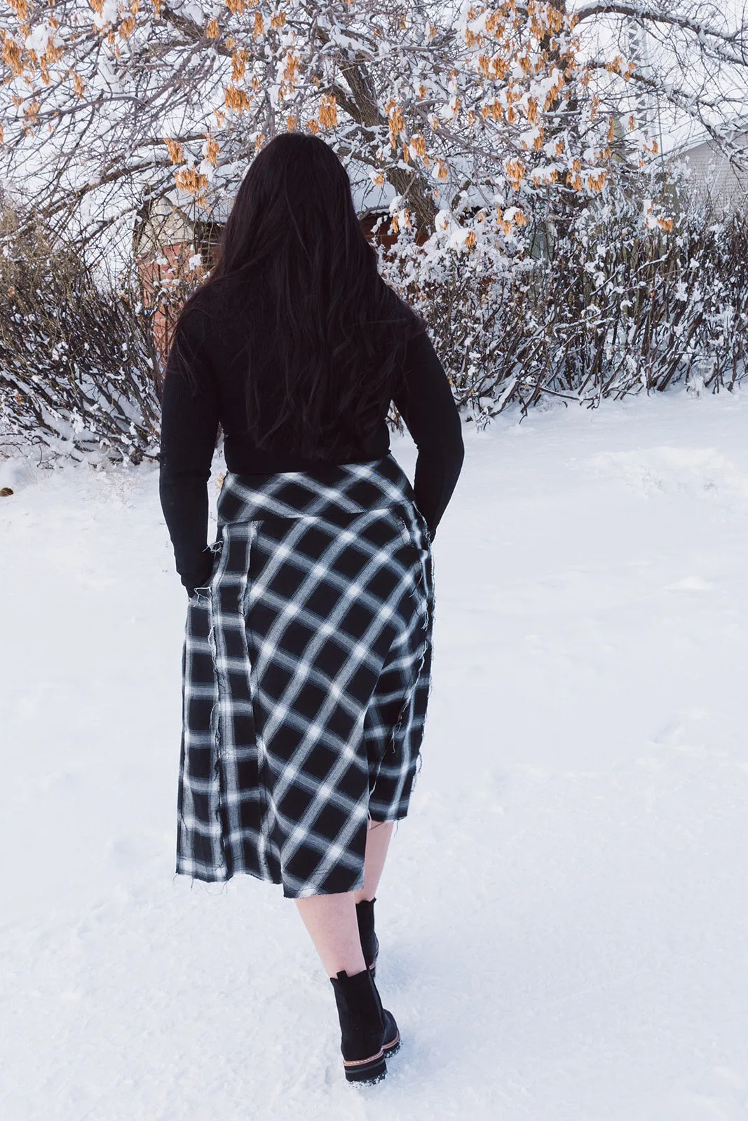 Lucy Plaid Knotted Midi Skirt