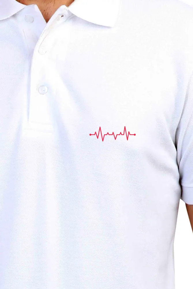Male Polo Half Sleeve T-Shirt - Heart Beat