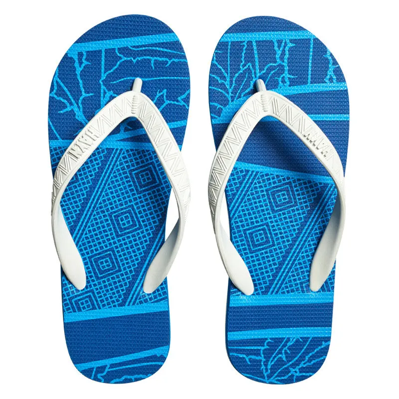 Men's Sig Zane Slippers (Uluwehi O Ke Kai) Blue