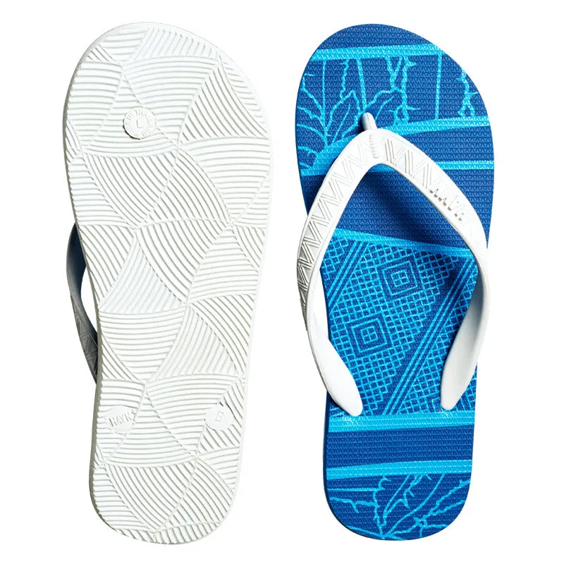 Men's Sig Zane Slippers (Uluwehi O Ke Kai) Blue