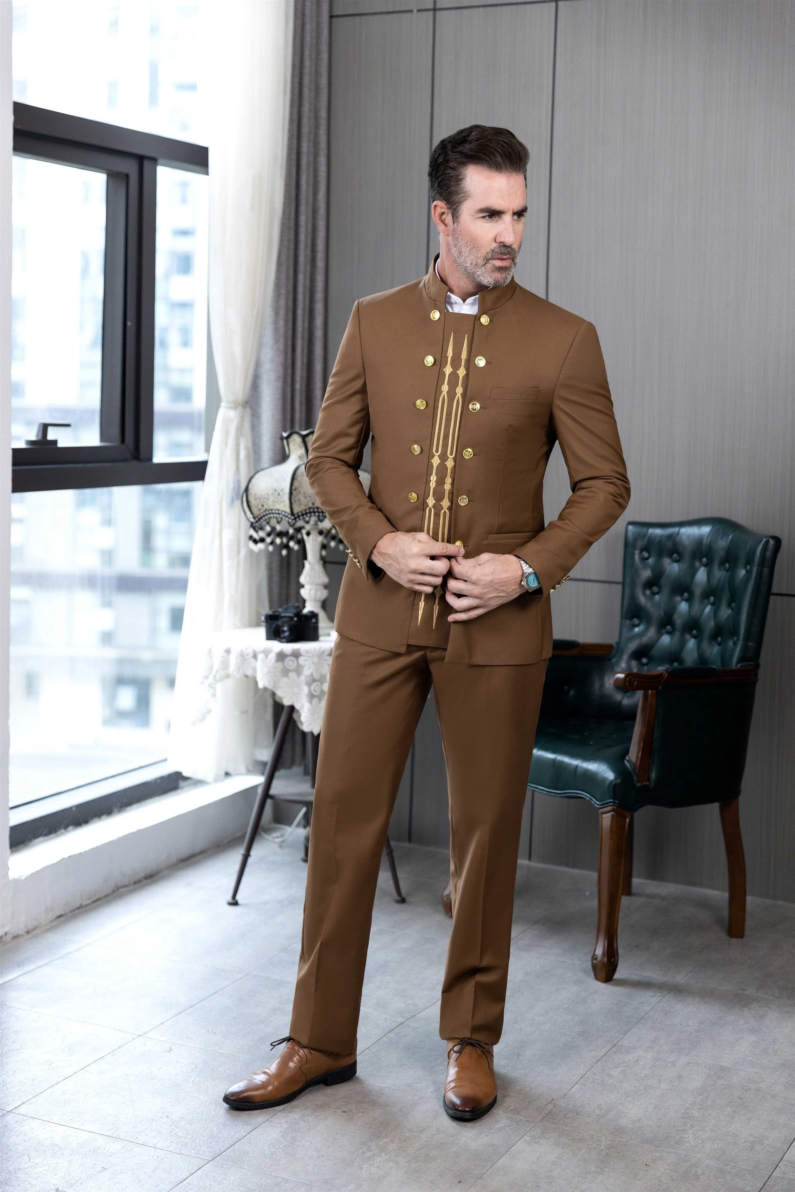 Men's Suit 2 Piece Double Breasted Jacket (Blazer Pants)