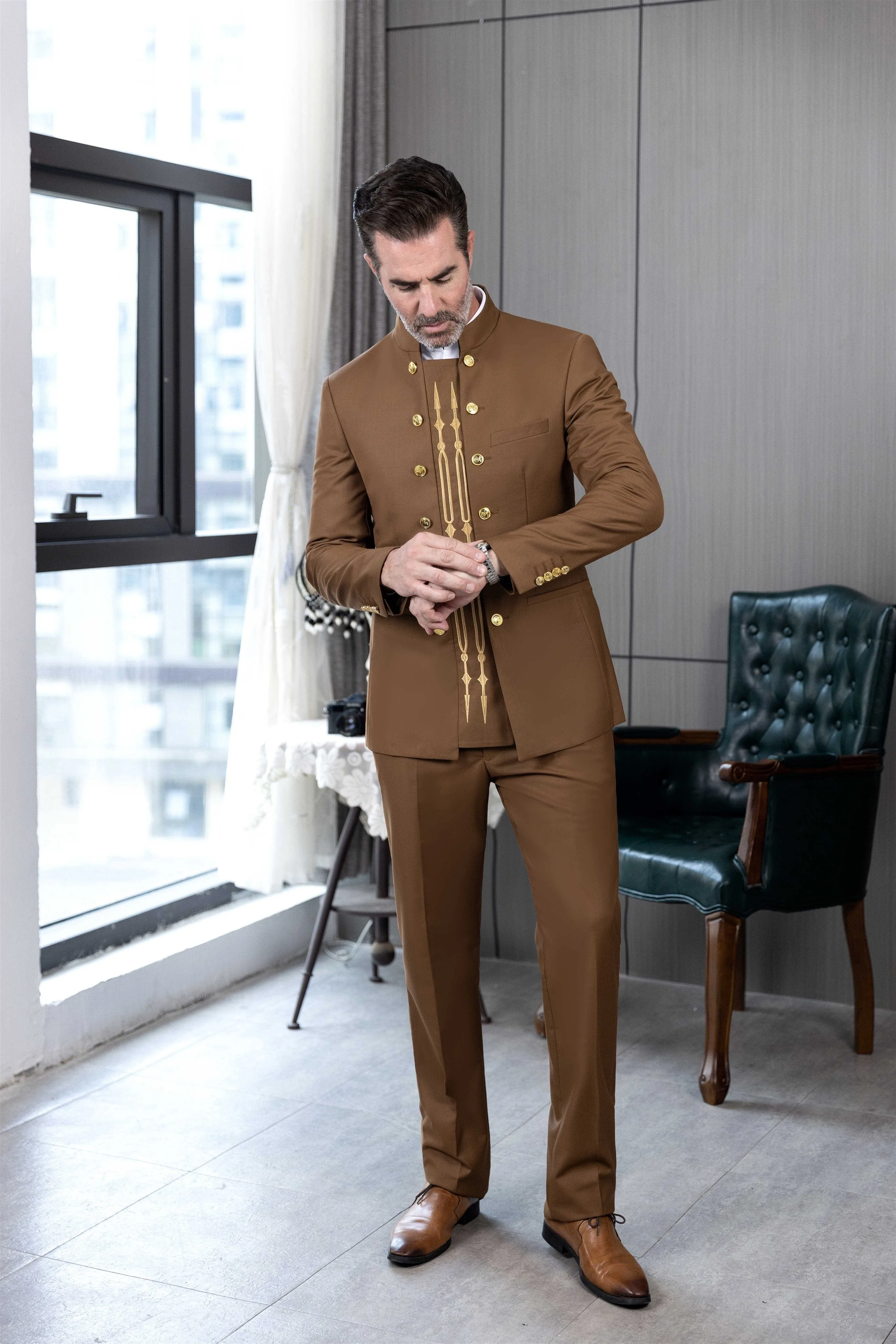 Men's Suit 2 Piece Double Breasted Jacket (Blazer Pants)