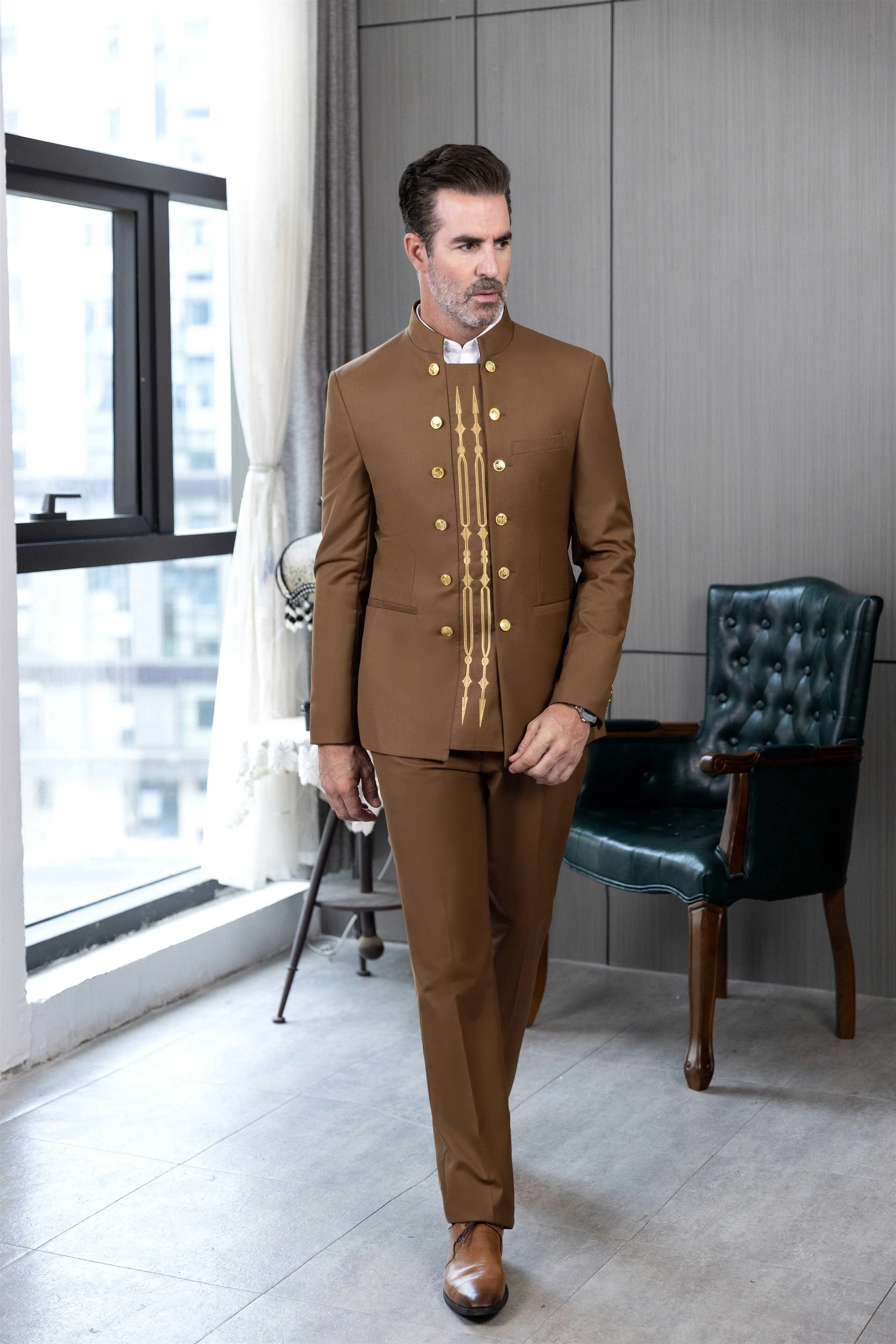 Men's Suit 2 Piece Double Breasted Jacket (Blazer Pants)