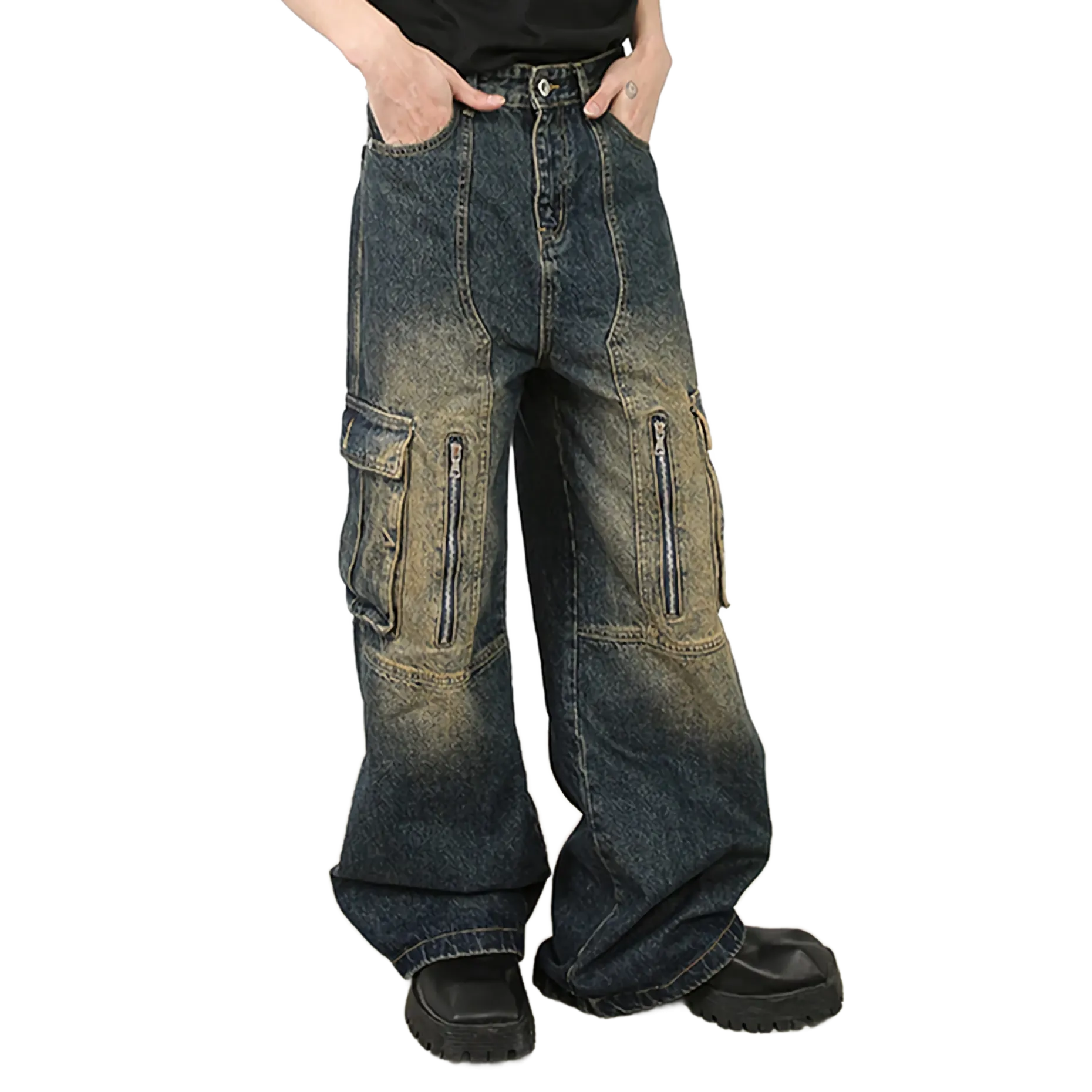 'Navigator' Vintage Cargo Pocket Utility Jeans
