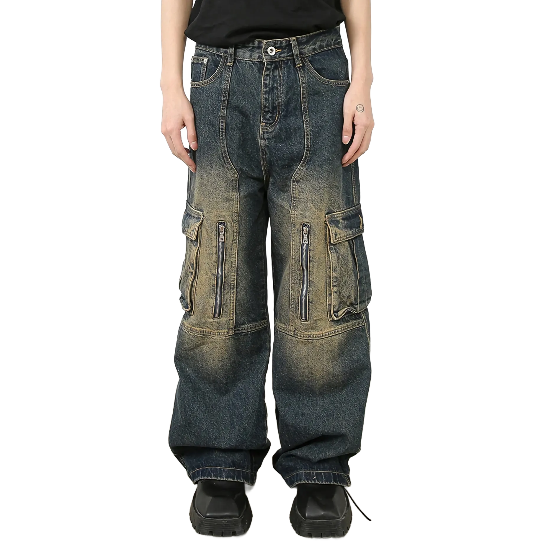 'Navigator' Vintage Cargo Pocket Utility Jeans