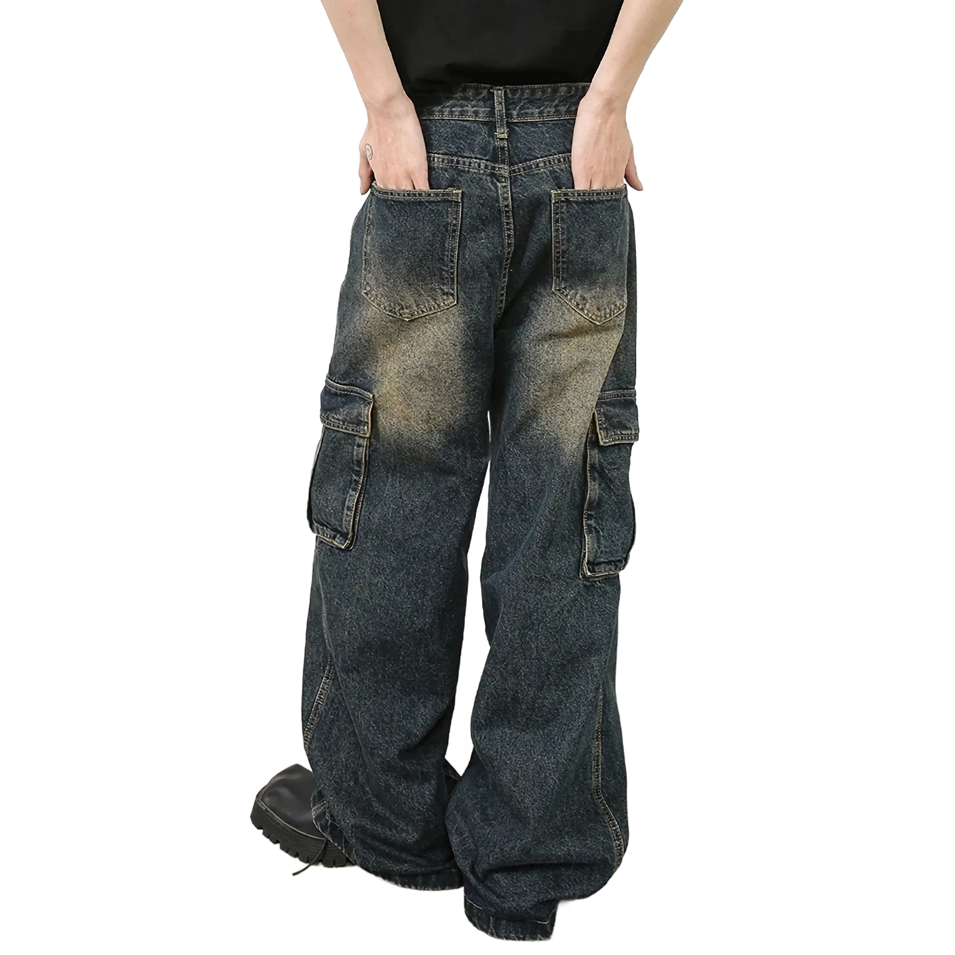'Navigator' Vintage Cargo Pocket Utility Jeans