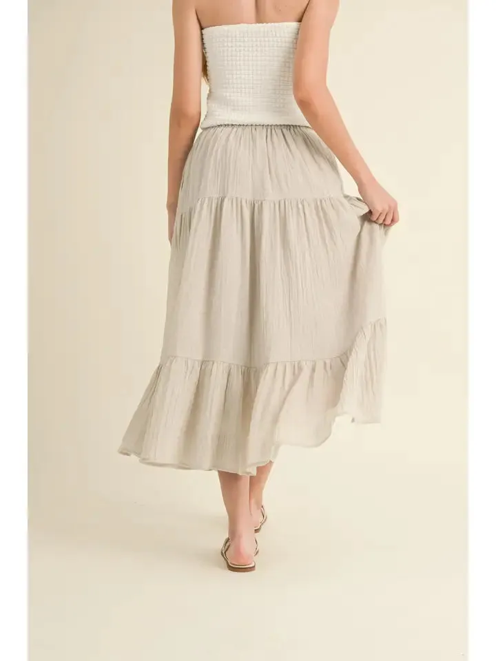 NB Tiered  with Tassel Tie Front Skirt