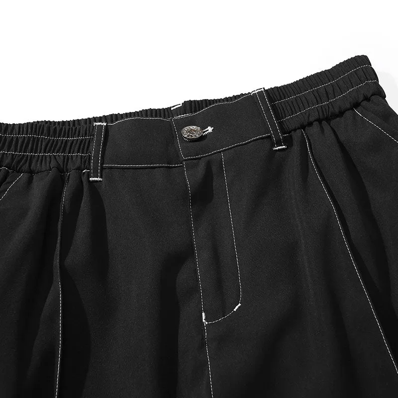 Safari Style Graphic Plain Straight Pants
