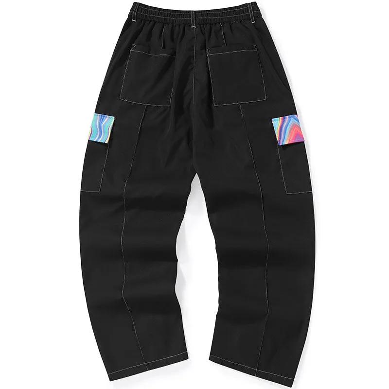 Safari Style Graphic Plain Straight Pants