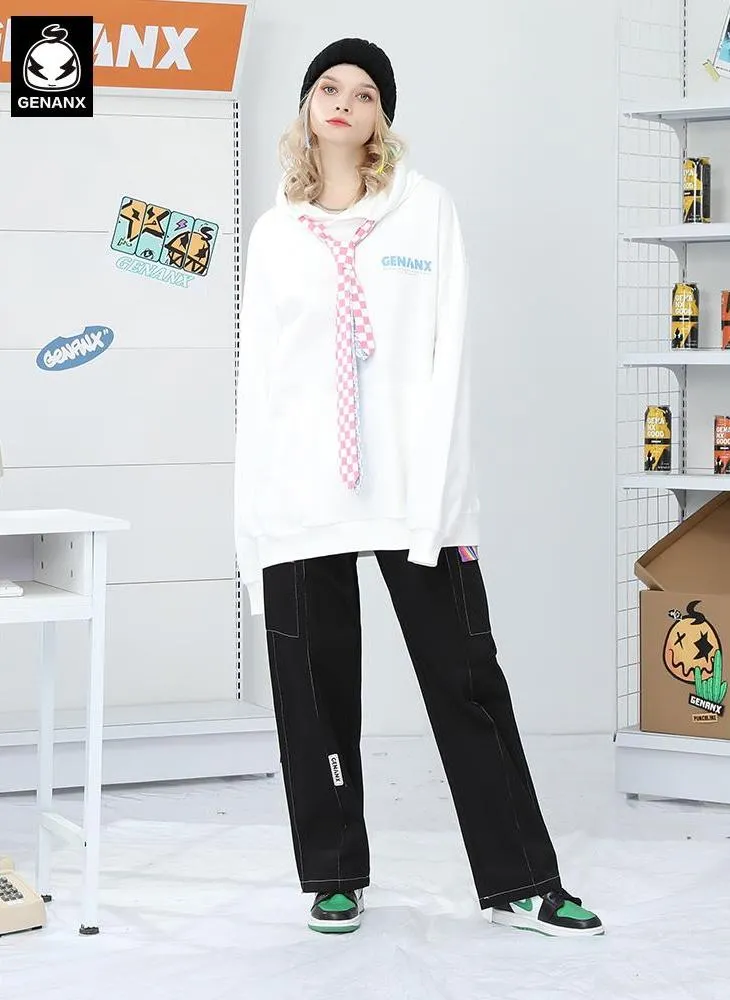 Safari Style Graphic Plain Straight Pants