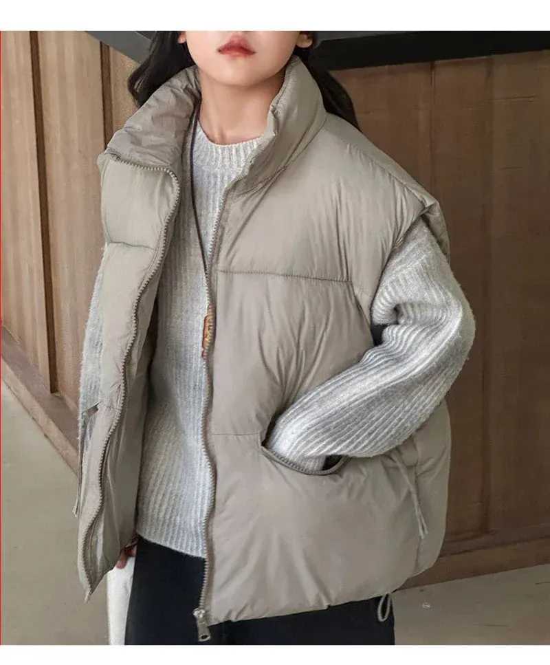 Thick Winter Solid Puffer Vest