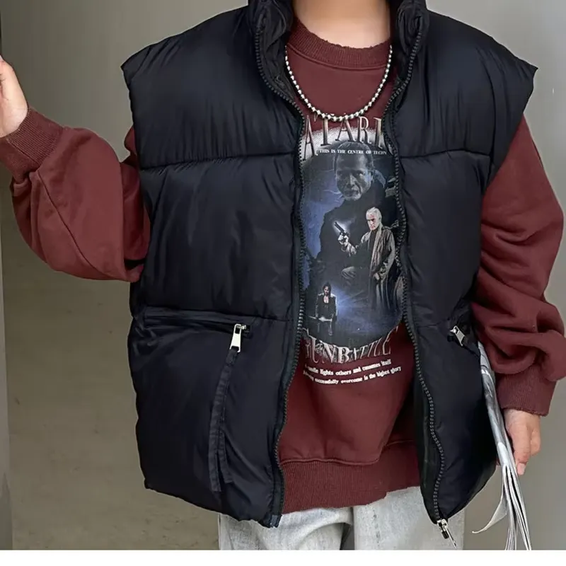 Thick Winter Solid Puffer Vest