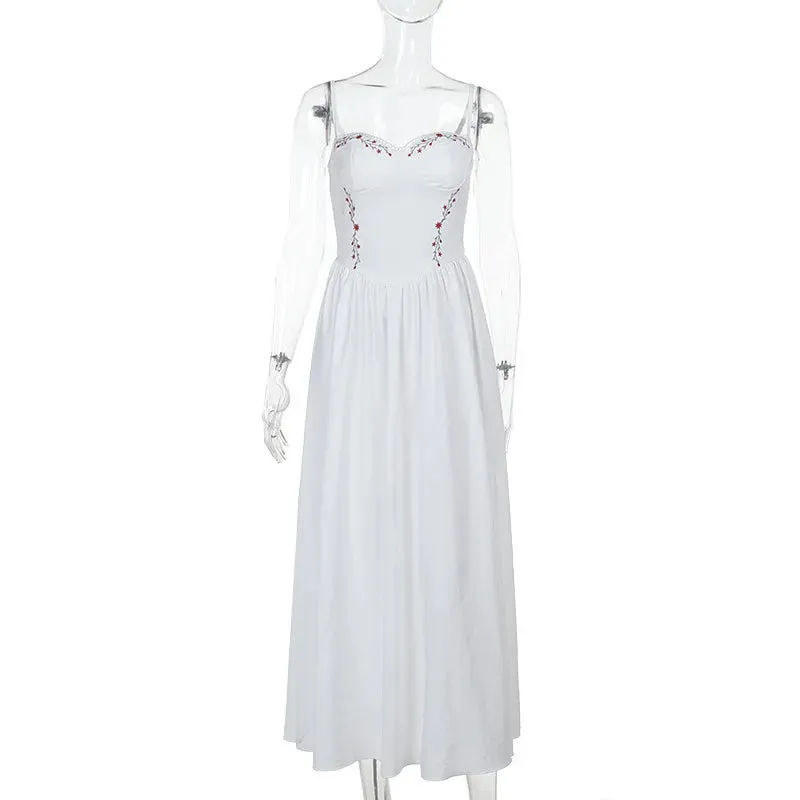 Women's A-Line Dress - Bustier Bodice - Spaghetti Straps - Elegant Formal Wear